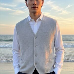 Vintage Men’s 1940’s ITALIAN Knit Sweater Vest Small 40 Burdine’s RARE